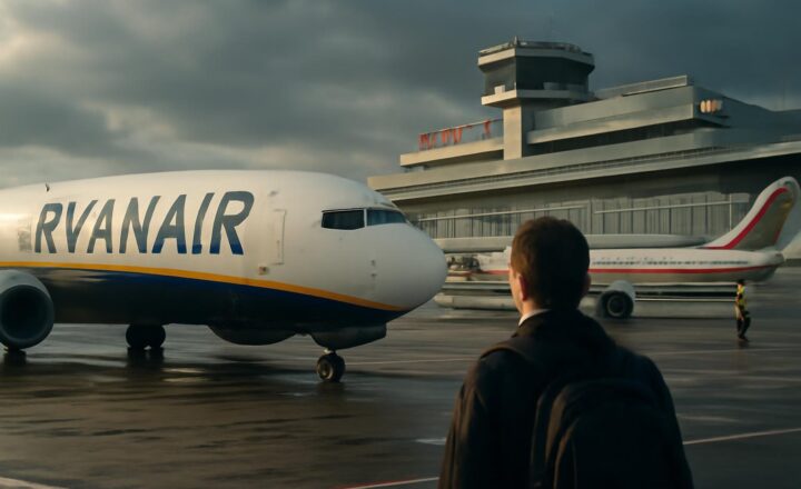 Boeing 737 del vuelo Ryanair 4978 en el aeropuerto de Minsk tras el desvío de mayo de 2021