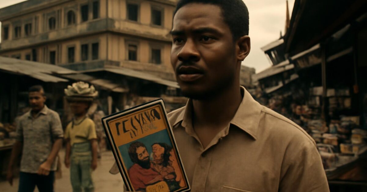 Carátula de la película nigeriana Living in Bondage de 1992, obra asociada al nacimiento del cine de vídeo de Nollywood