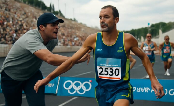 Vanderlei de Lima termina el maratón olímpico de Atenas 2004 después de ser atacado por un espectador