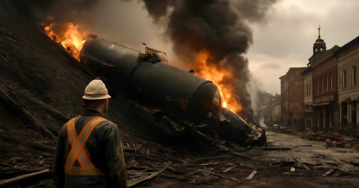 Representación editorial de Lac-Mégantic: ¿cómo un tren sin conductor destruyó el centro de una ciudad?