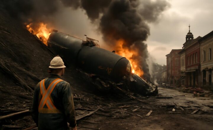 Representación editorial de Lac-Mégantic: ¿cómo un tren sin conductor destruyó el centro de una ciudad?