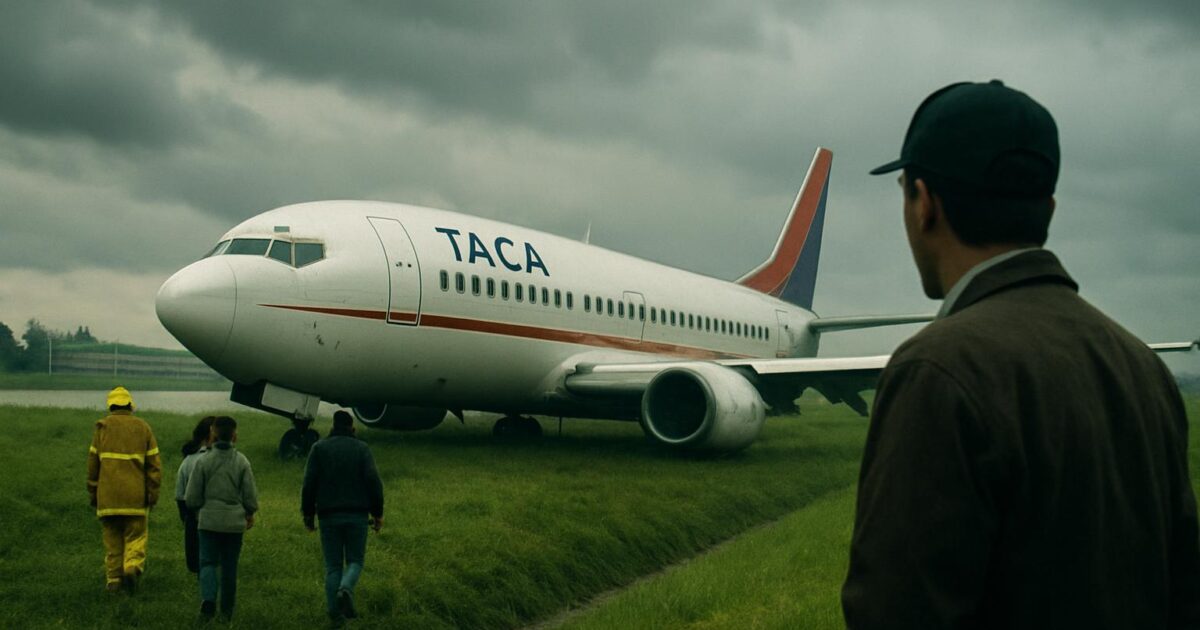 Representación editorial de TACA 110: ¿cómo aterrizó un Boeing 737 sobre un dique de hierba?