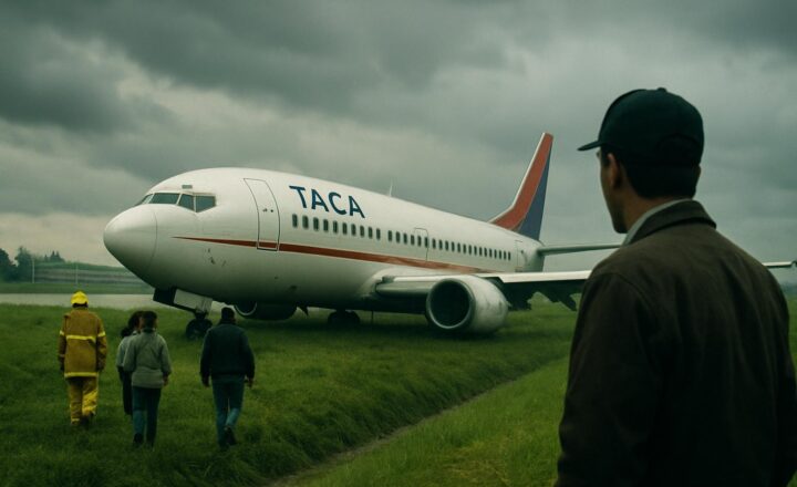 Representación editorial de TACA 110: ¿cómo aterrizó un Boeing 737 sobre un dique de hierba?