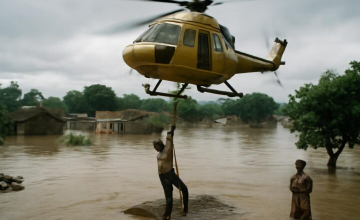 Rescate de personas atrapadas por las inundaciones de Mozambique tras el ciclón Eline en 2000