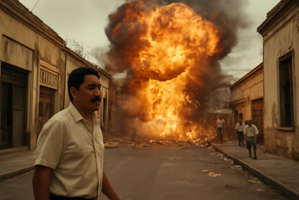 Calles destruidas del barrio de Analco después de las explosiones de Guadalajara del 22 de abril de 1992