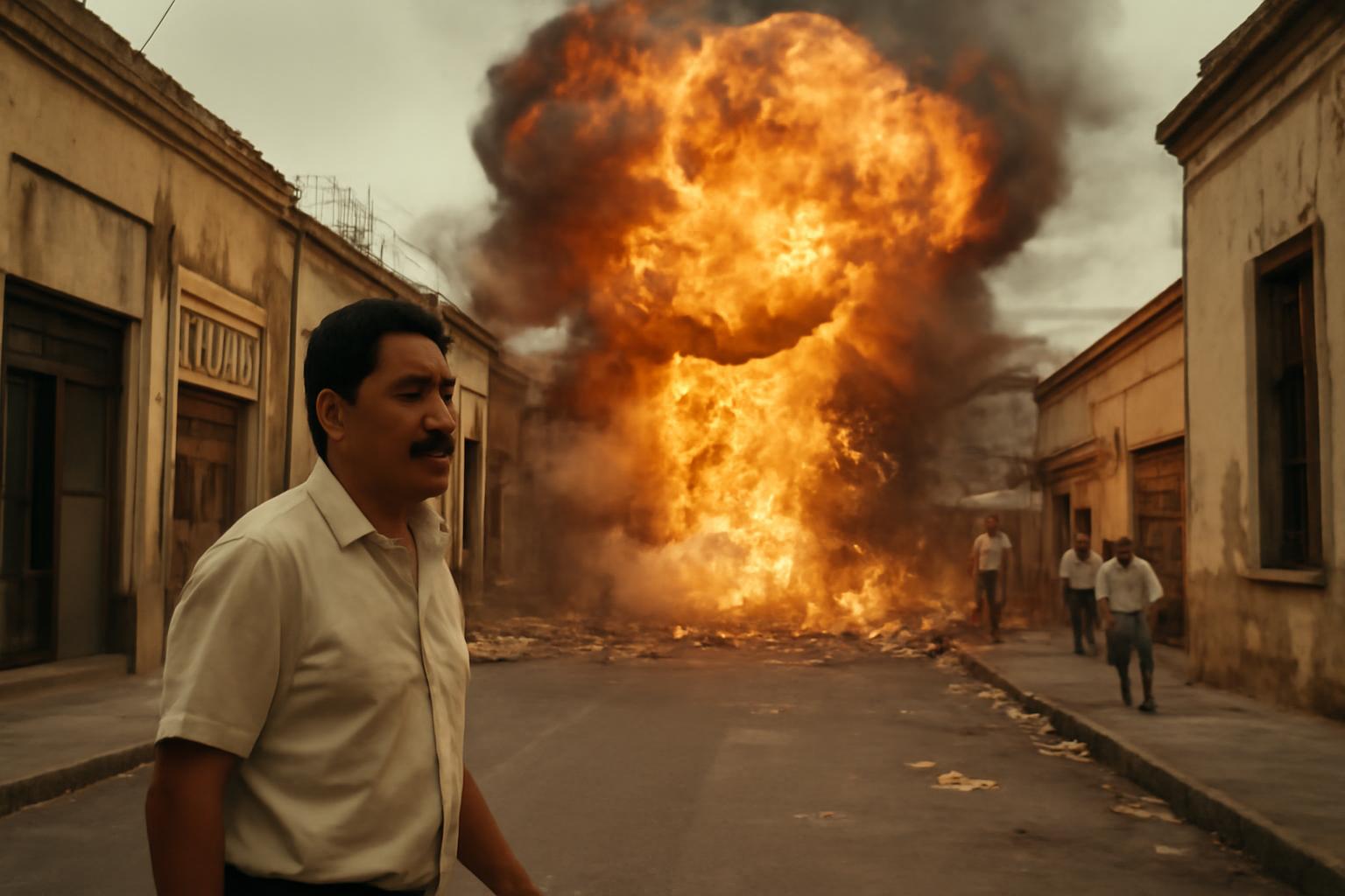 Calles destruidas del barrio de Analco después de las explosiones de Guadalajara del 22 de abril de 1992