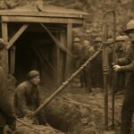 Rescatistas trabajando en la mina Moose River de Nueva Escocia durante la operación de 1936