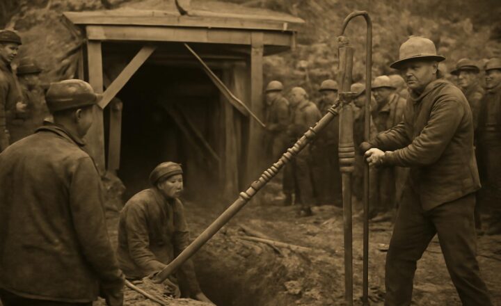 Rescatistas trabajando en la mina Moose River de Nueva Escocia durante la operación de 1936