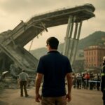 Restos del puente Morandi tras el colapso del viaducto Polcevera en Génova en agosto de 2018