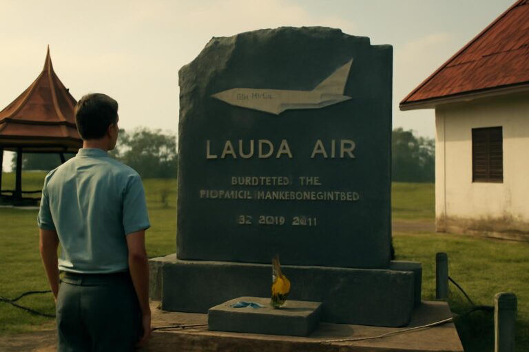 Restos y zona selvática de Suphan Buri donde cayó el vuelo Lauda Air 004 en 1991