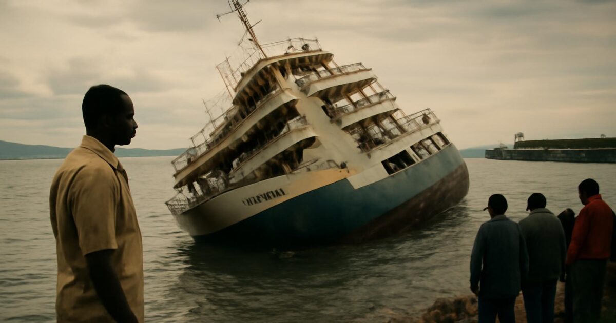 Ferry MV Bukoba en el lago Victoria antes del naufragio de 1996