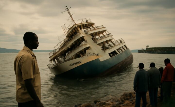 Ferry MV Bukoba en el lago Victoria antes del naufragio de 1996