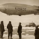 El dirigible Norge preparado para la expedición polar de 1926 en Ny-Ålesund