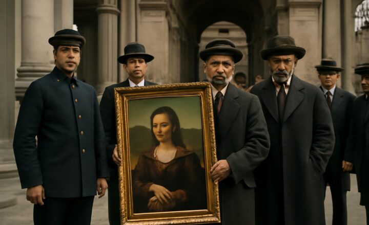 La Mona Lisa expuesta en Florencia tras ser recuperada del robo del Louvre en 1913